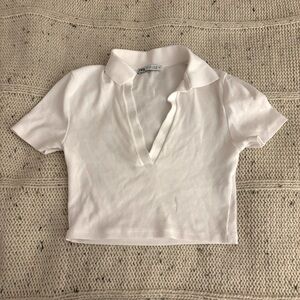 zara white crop top